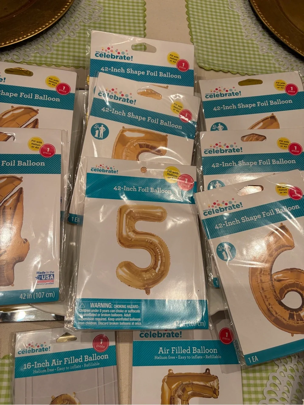 Small, Large & XL foil balloon numbers gold festive festival party disco 22